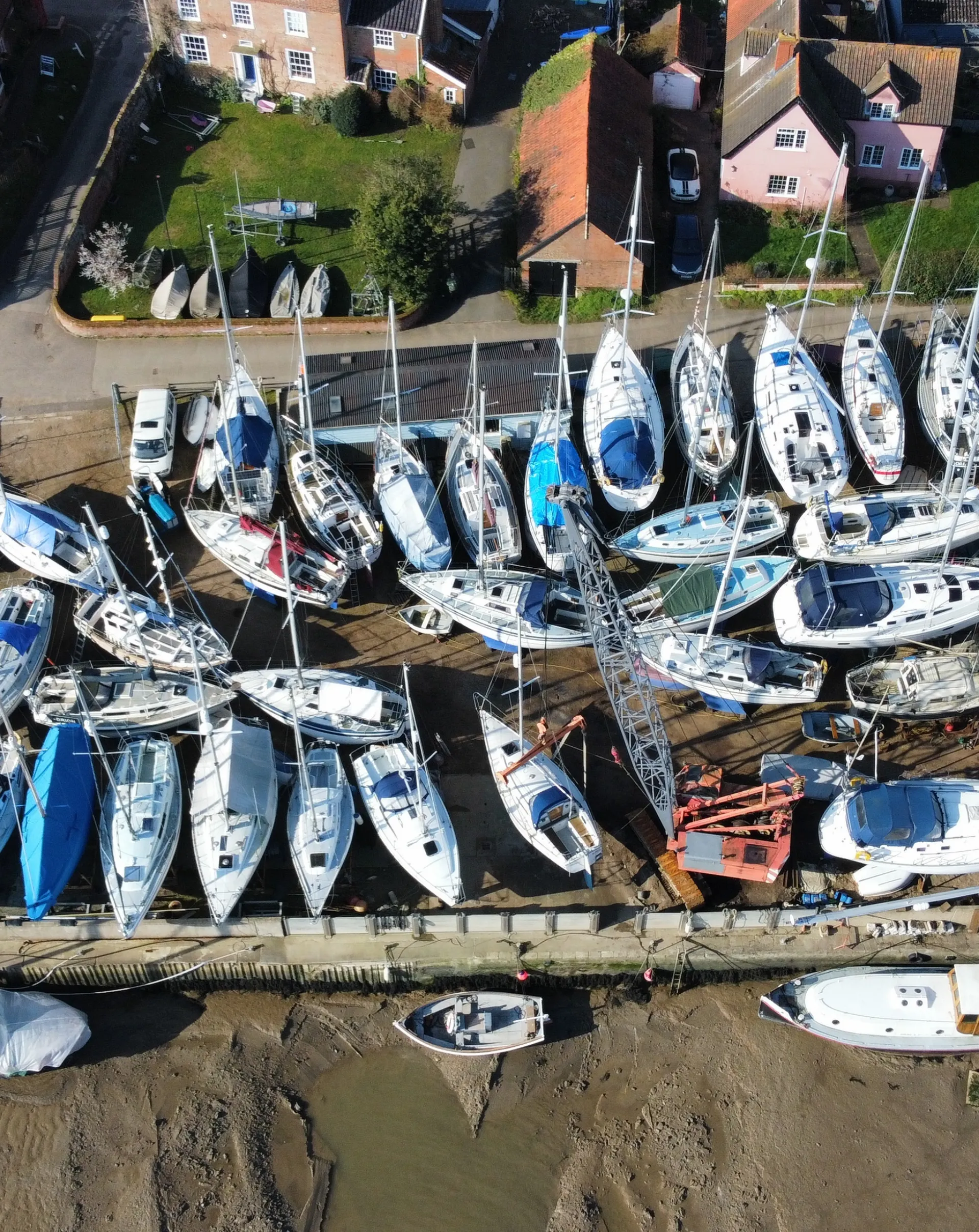 Drone image of boats