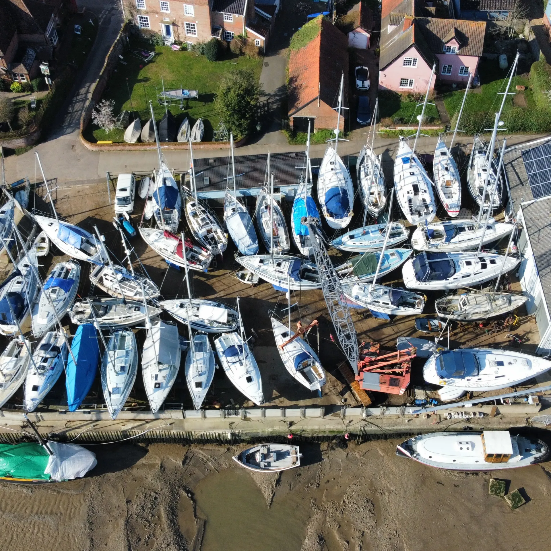 Drone image of boats